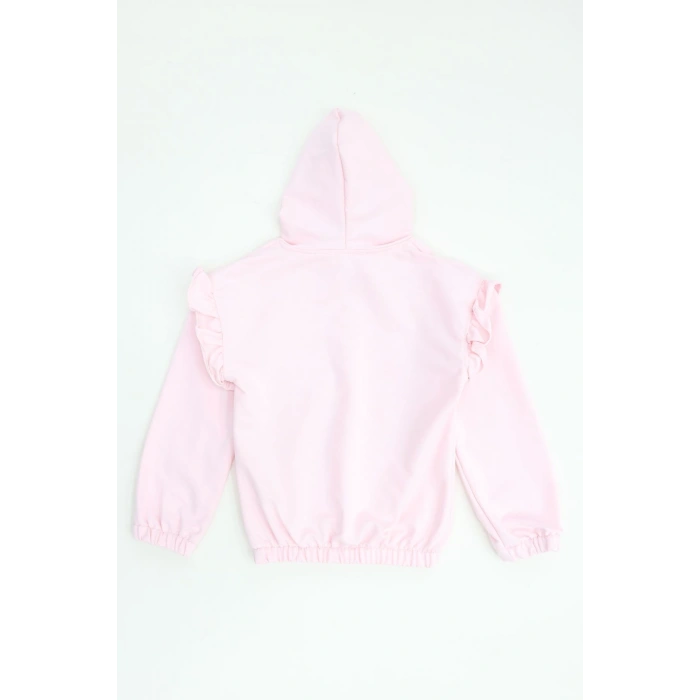 2 İplik Şardonsuz Fermuarlı Ceket 5-8 Yaş Pembe - 6264276.1576.