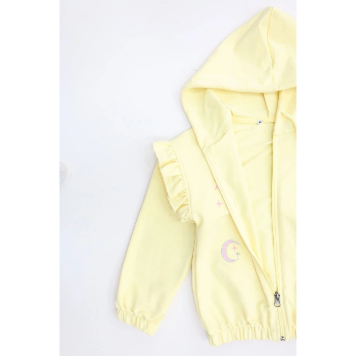 2 İplik Şardonsuz Fermuarlı Ceket 5-8 Yaş Sarı - 6264276.1576.