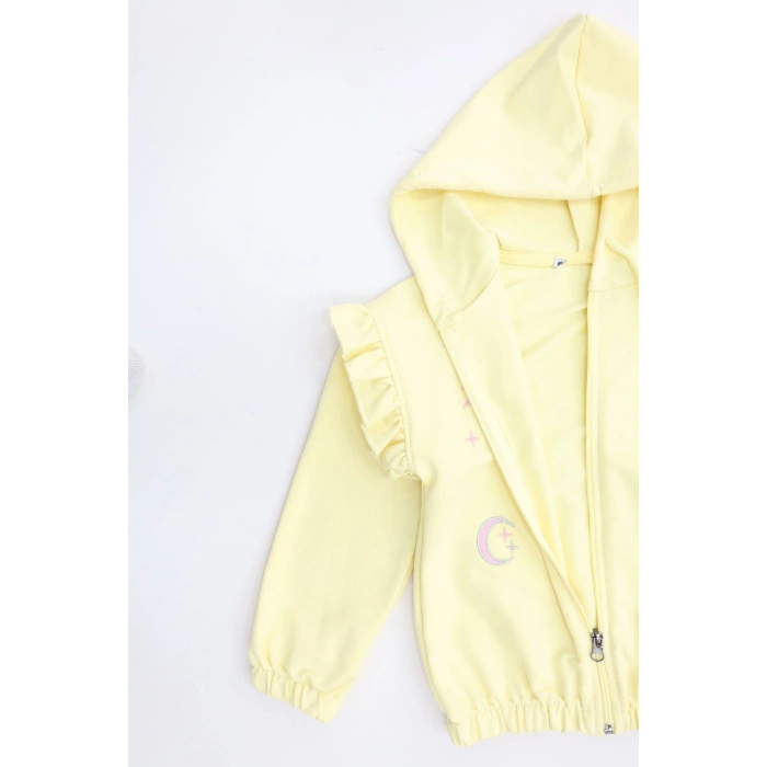 2 İplik Şardonsuz Fermuarlı Ceket 5-8 Yaş Sarı - 6264276.1576.
