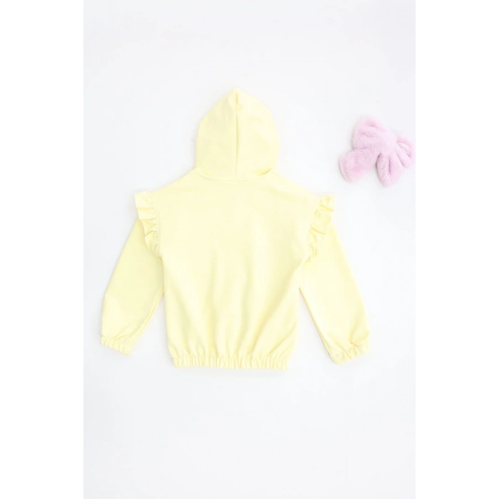 2 İplik Şardonsuz Fermuarlı Ceket 5-8 Yaş Sarı - 6264276.1576.
