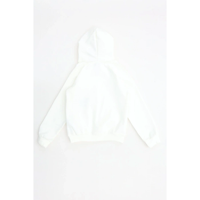 2 İplik Şardonsuz Fermuarlı Ceket 6-9 Yaş Ekru - 6264269.1576.