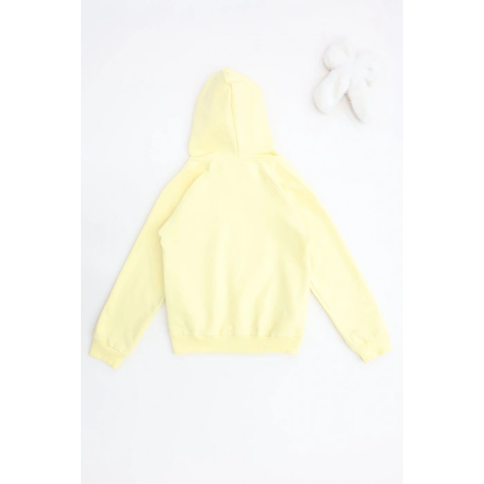 2 İplik Şardonsuz Fermuarlı Ceket 6-9 Yaş Sarı - 6264269.1576.