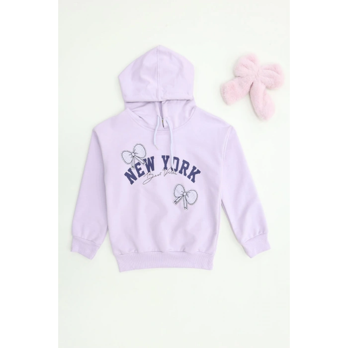 2 İplik Şardonsuz Penye Sweat 6-9 Yaş Lila - 6264210.1576.