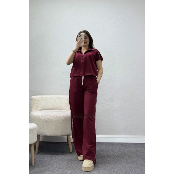 2 İplik Stoperli Eşofman Takımı Bordo - 52246.1857.