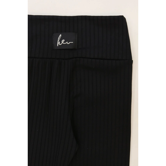 3-12 Yaş Şardonlu Fitilli Çocuk Tayt Siyah - 52089.1780.