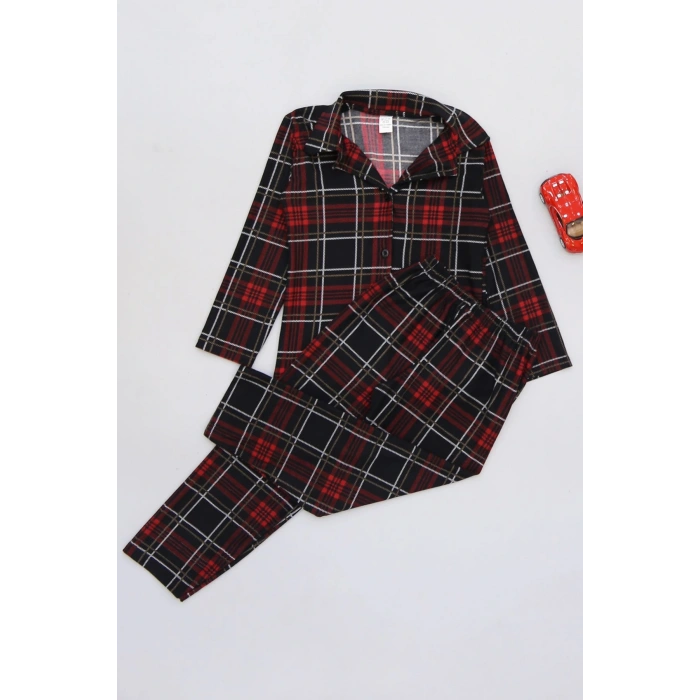 3-14 Yaş Baskılı Süet Çocuk Takım Ekose - 480.1287.