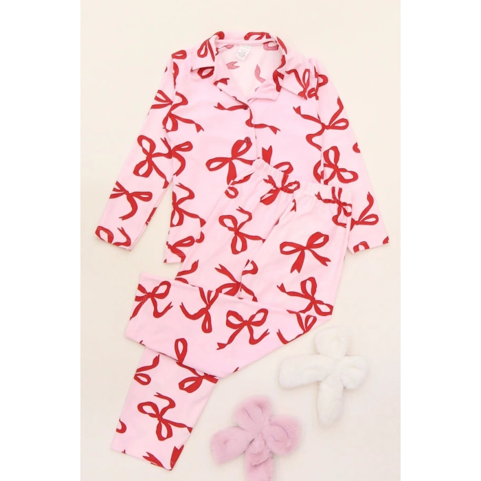 3-14 Yaş Baskılı Süet Çocuk Takım Kırmızıfiyonk - 480.1287.