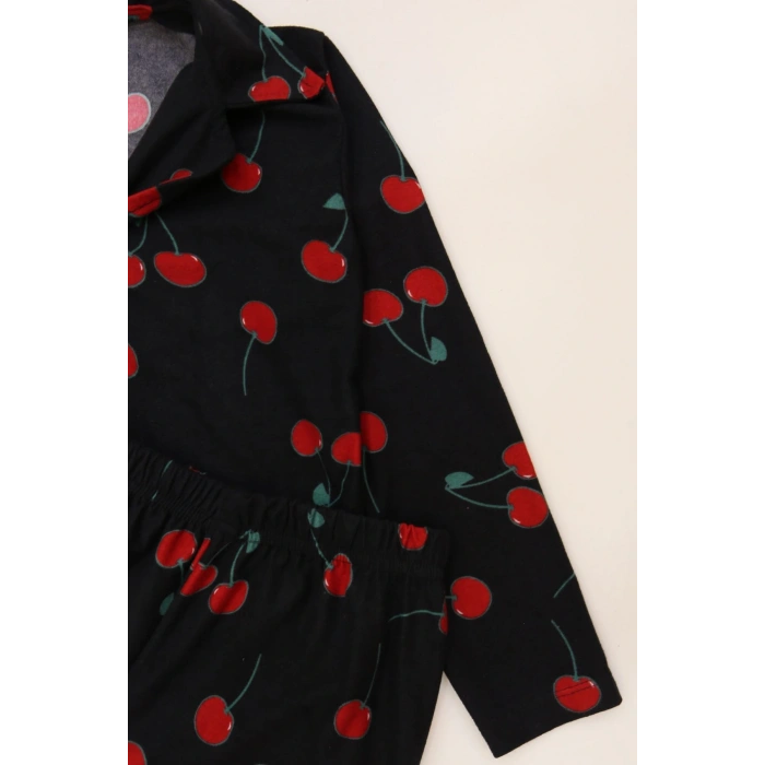 3-14 Yaş Baskılı Süet Çocuk Takım Siyahkiraz - 480.1287.