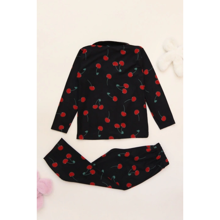 3-14 Yaş Baskılı Süet Çocuk Takım Siyahkiraz - 480.1287.