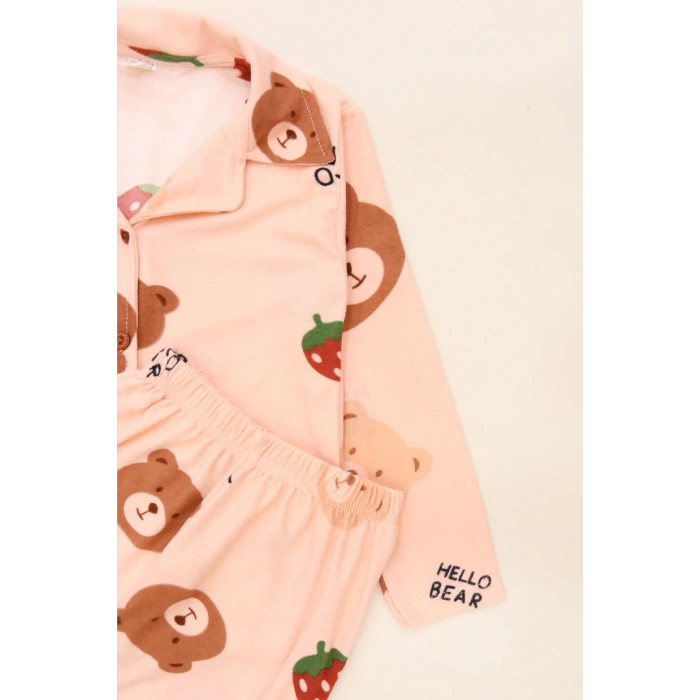 3-14 Yaş Baskılı Süet Çocuk Takım Somon - 480.1287.