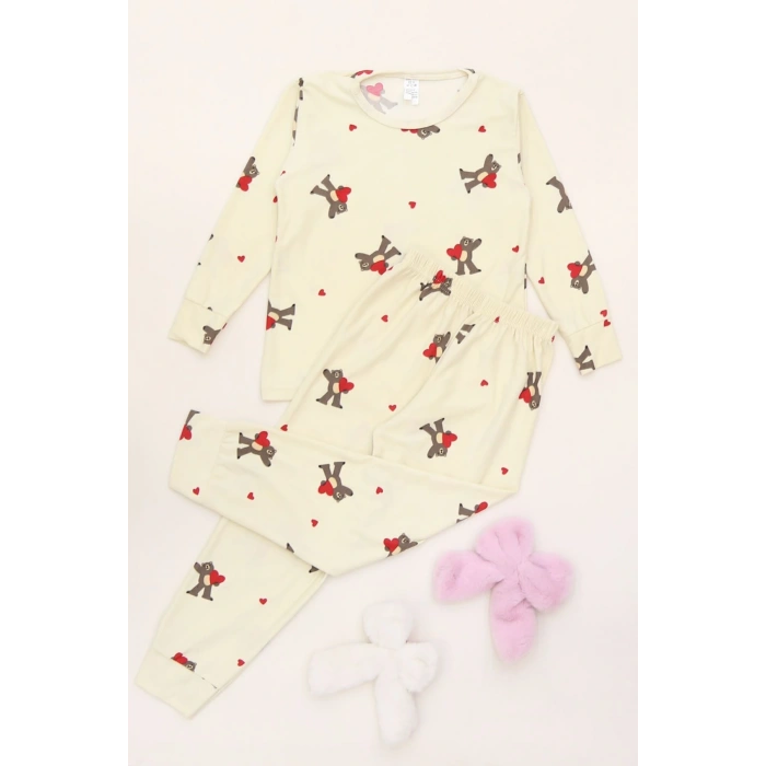 3-14 Yaş Süet Manşetli Alt Üst Aynı Takım Kremayı - 410.1287.