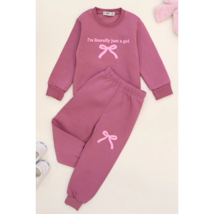 3-7 Yaş 3 İplik Şardonlu İkili Takım Gülkurusu - 50905.1867.