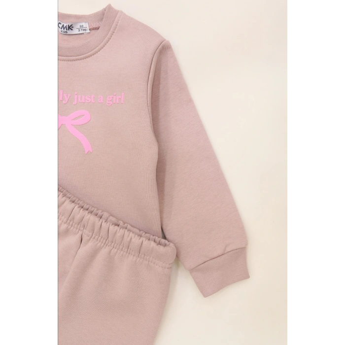 3-7 Yaş 3 İplik Şardonlu İkili Takım Pudra - 50905.1867.