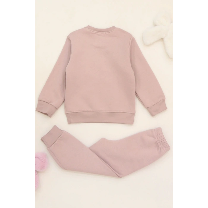 3-7 Yaş 3 İplik Şardonlu İkili Takım Pudra - 50905.1867.