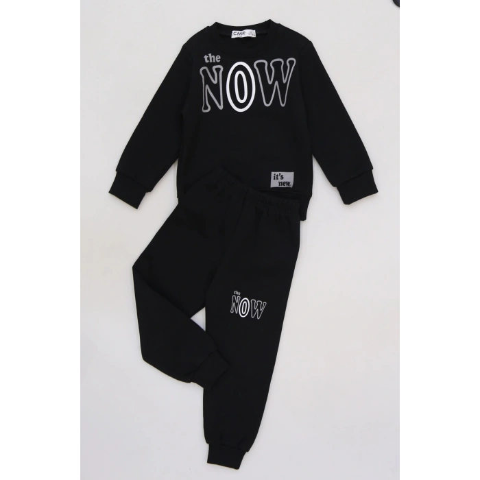 3-7 Yaş 3 İplik Şardonlu Takım Siyah - 50815.1867.