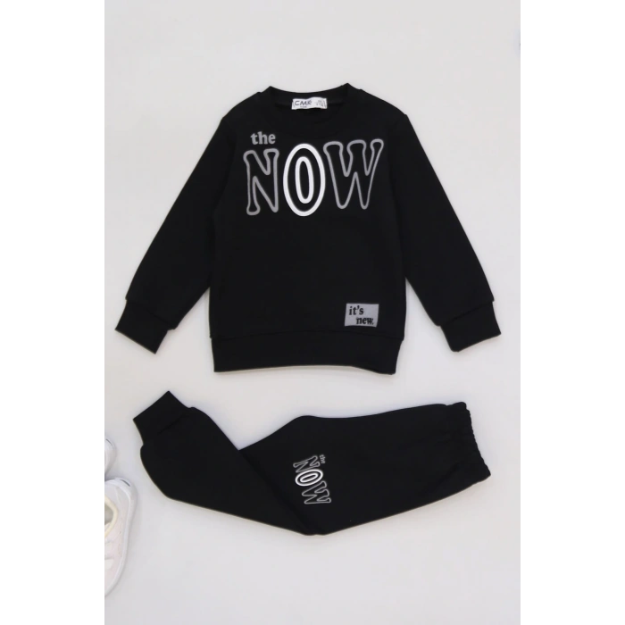 3-7 Yaş 3 İplik Şardonlu Takım Siyah - 50815.1867.