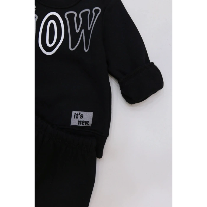 3-7 Yaş 3 İplik Şardonlu Takım Siyah - 50815.1867.