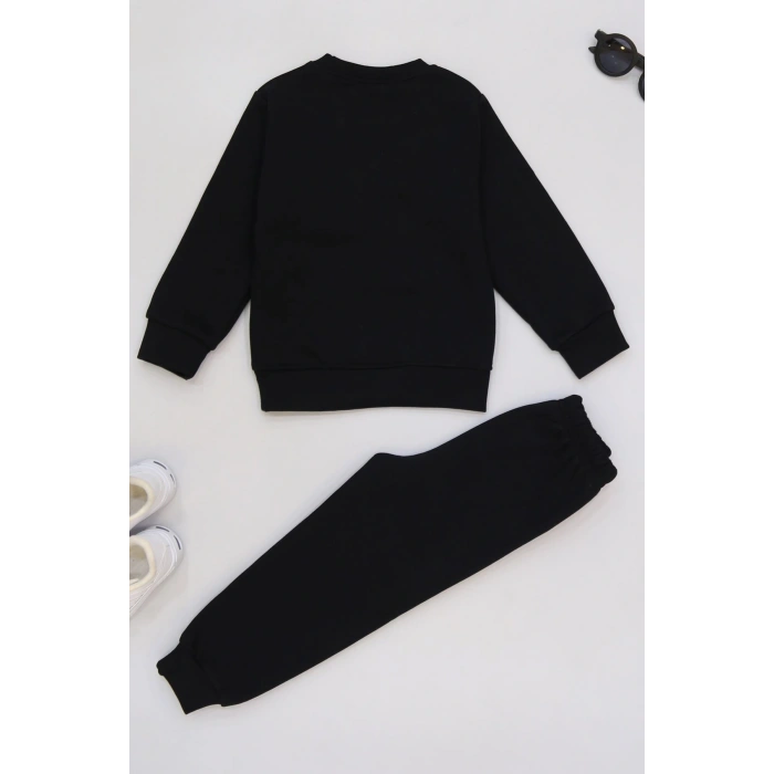 3-7 Yaş 3 İplik Şardonlu Takım Siyah - 50815.1867.