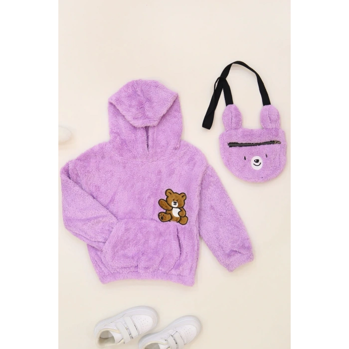 3-7 Yaş Çantalı Welsoft Sweat Lila - 624433.1576.