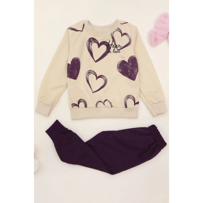 3-8 Yaş 2 İplik İkili Takım Mor - 50926.1776.