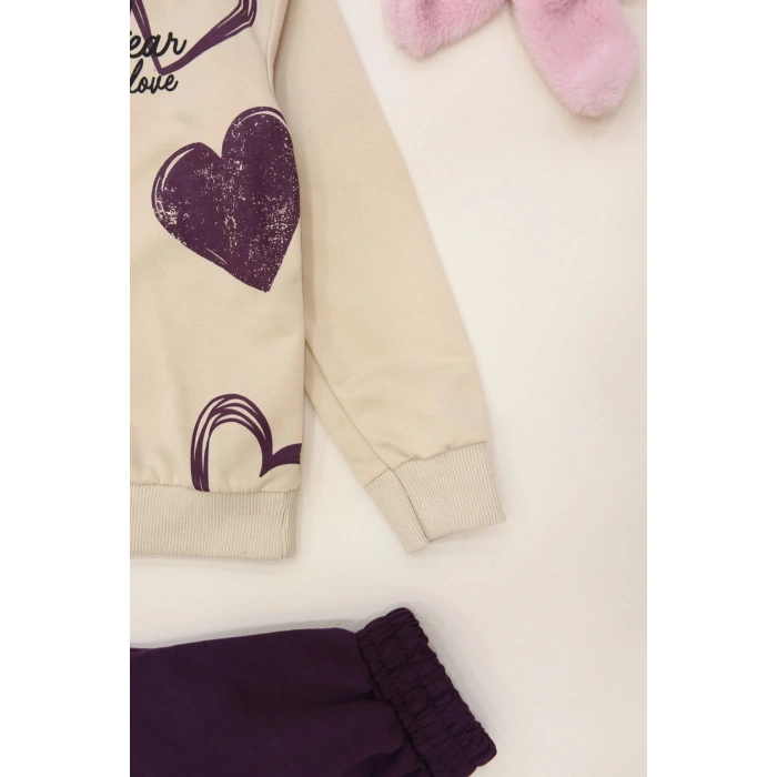 3-8 Yaş 2 İplik İkili Takım Mor - 50926.1776.