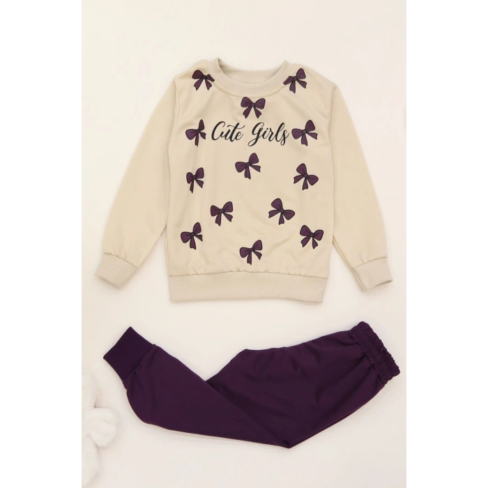 3-8 Yaş 2 İplik İkili Takım Mor - 50927.1776.