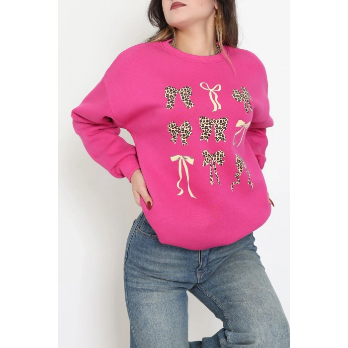 3 İplik Baskılı Sweat Fuşya - 42244.1878.