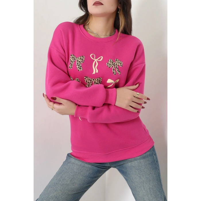 3 İplik Baskılı Sweat Fuşya - 42244.1878.