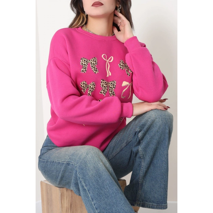 3 İplik Baskılı Sweat Fuşya - 42244.1878.