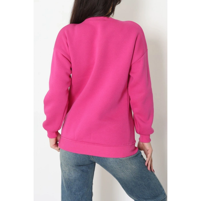 3 İplik Baskılı Sweat Fuşya - 42244.1878.