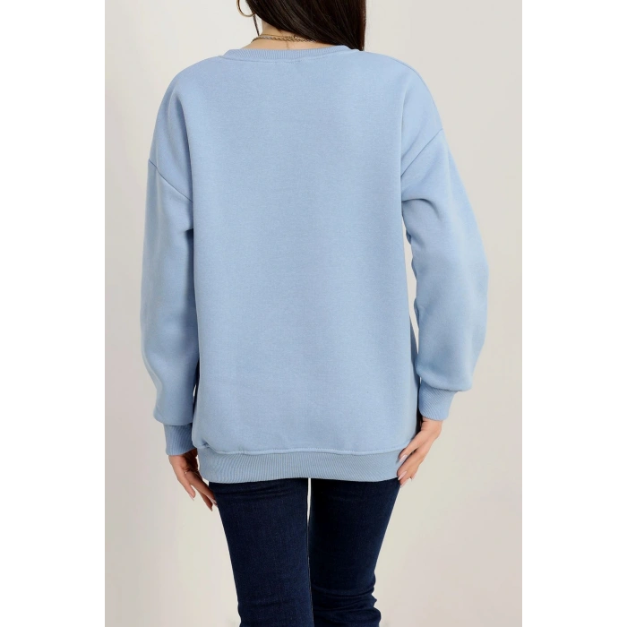 3 İplik Bisiklet Yaka Sweat Bebemavi - 42239.1878.
