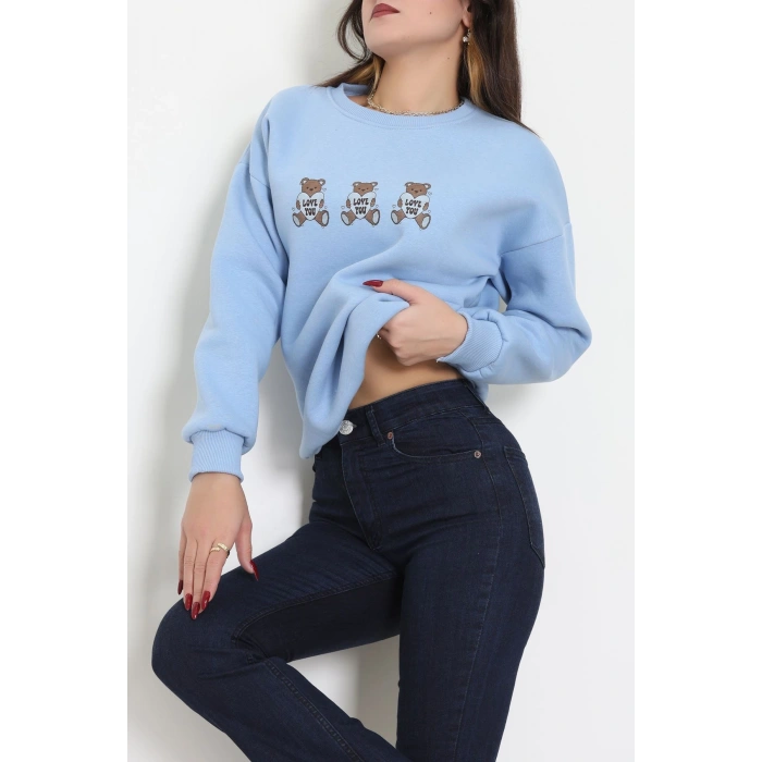 3 İplik Bisiklet Yaka Sweat Bebemavi - 42240.1878.