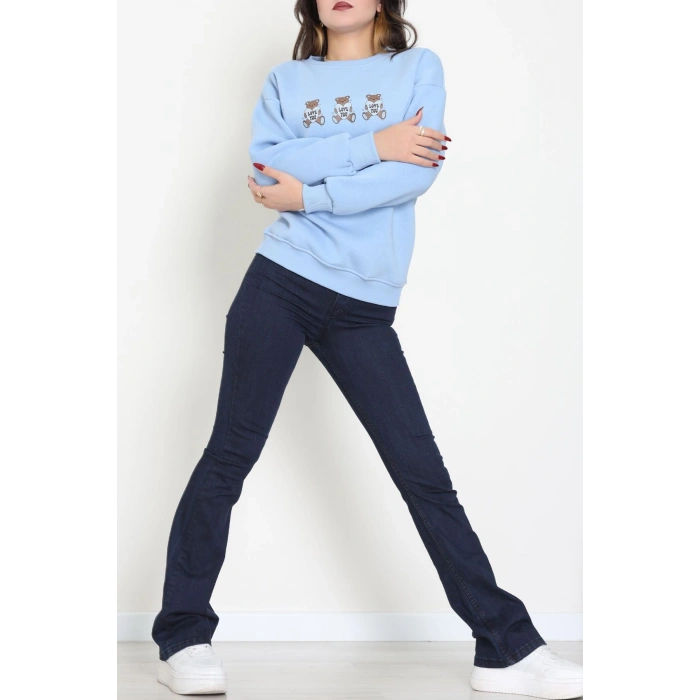 3 İplik Bisiklet Yaka Sweat Bebemavi - 42240.1878.