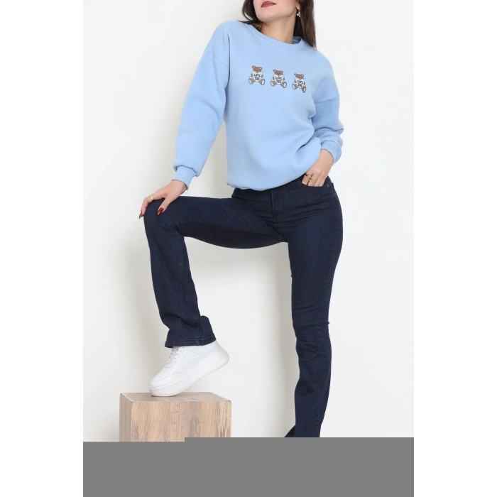 3 İplik Bisiklet Yaka Sweat Bebemavi - 42240.1878.