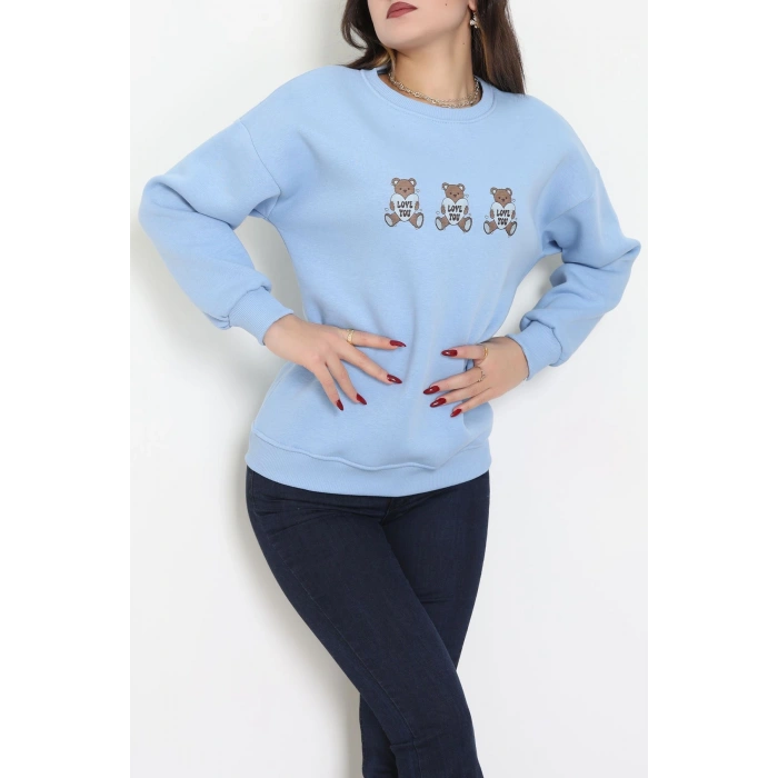 3 İplik Bisiklet Yaka Sweat Bebemavi - 42240.1878.