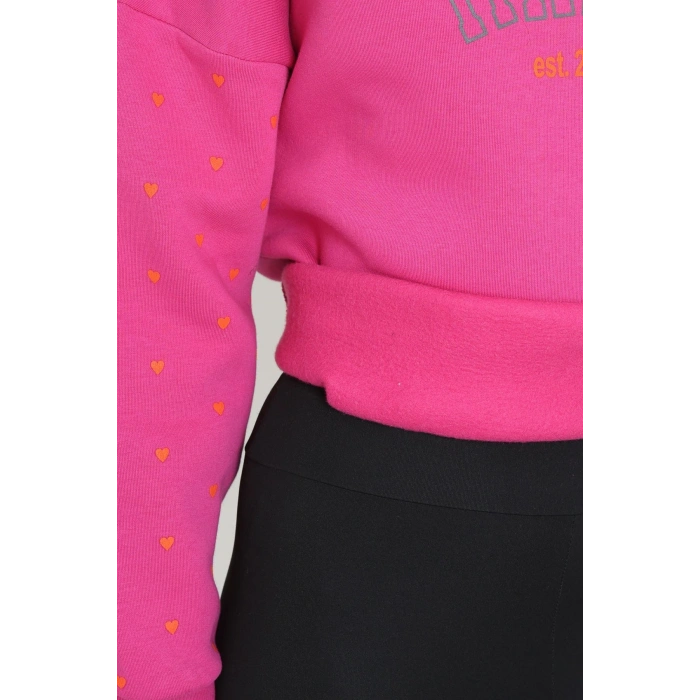 3 İplik Bisiklet Yaka Sweat Fuşya - 42238.1878.