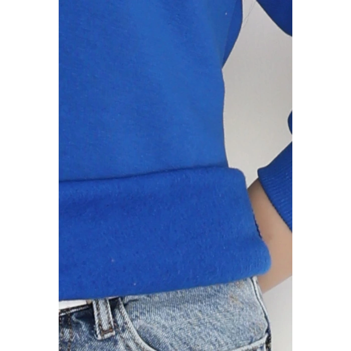 3 İplik Bisiklet Yaka Sweat Saks - 42242.1878.