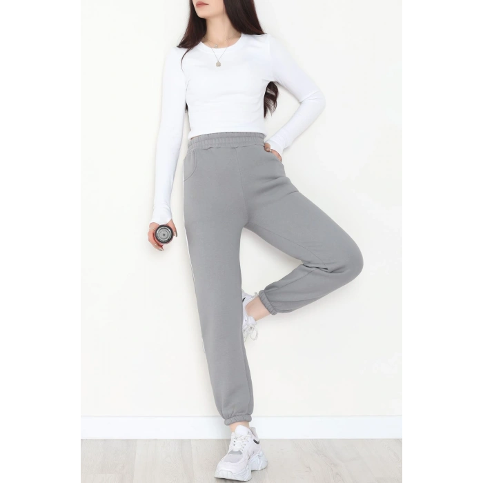 3 İplik Biyeli Eşofman Altı Antrasit - 30103.1878.