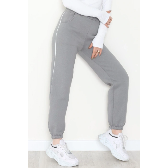 3 İplik Biyeli Eşofman Altı Antrasit - 30103.1878.