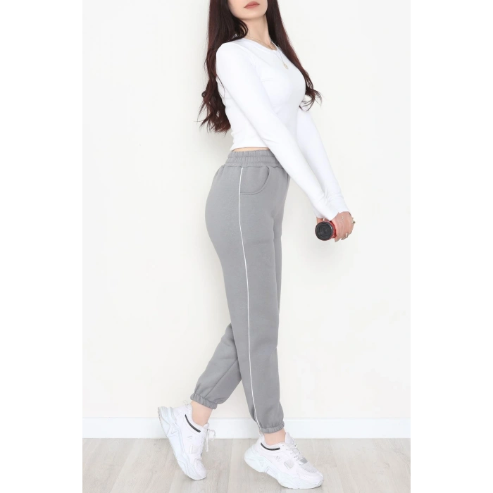 3 İplik Biyeli Eşofman Altı Antrasit - 30103.1878.