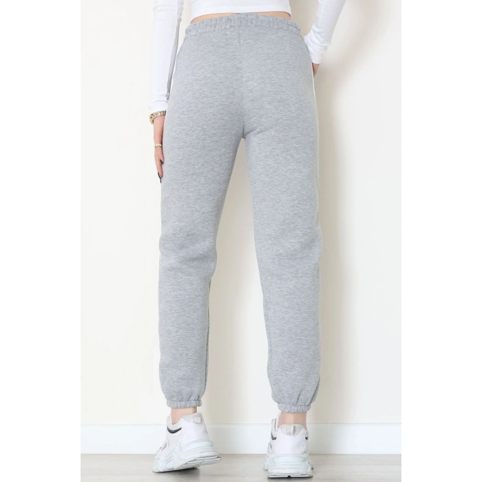 3 İplik Biyeli Eşofman Altı Gri - 30103.1878.