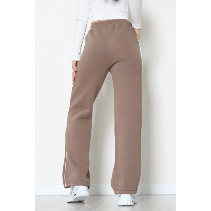 3 İplik Biyeli Palazzo Eşofman Altı Kahve1 - 30104.1878.