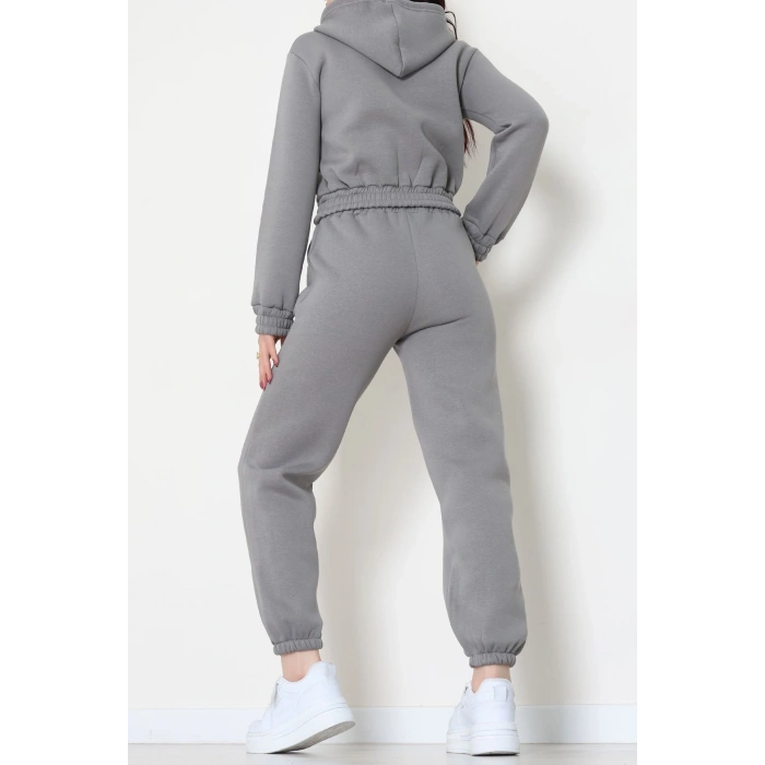 3 İplik Crop Eşofman Takımı Antrasit - 50913.1878.