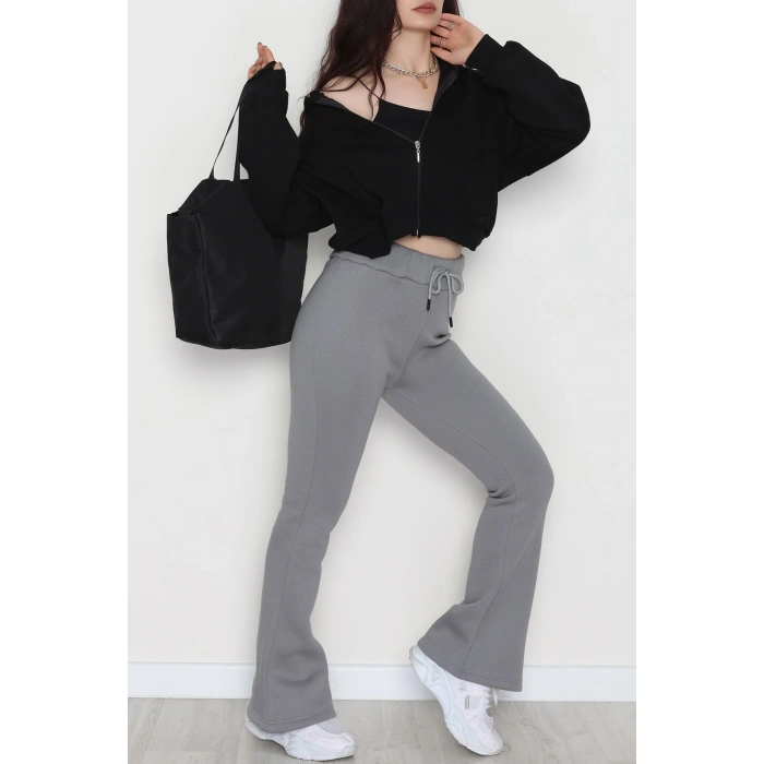 3 İplik İspanyol Paça Eşofman Altı Antrasit - 42522.1878.