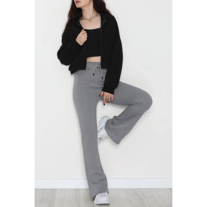 3 İplik İspanyol Paça Eşofman Altı Antrasit - 42522.1878.