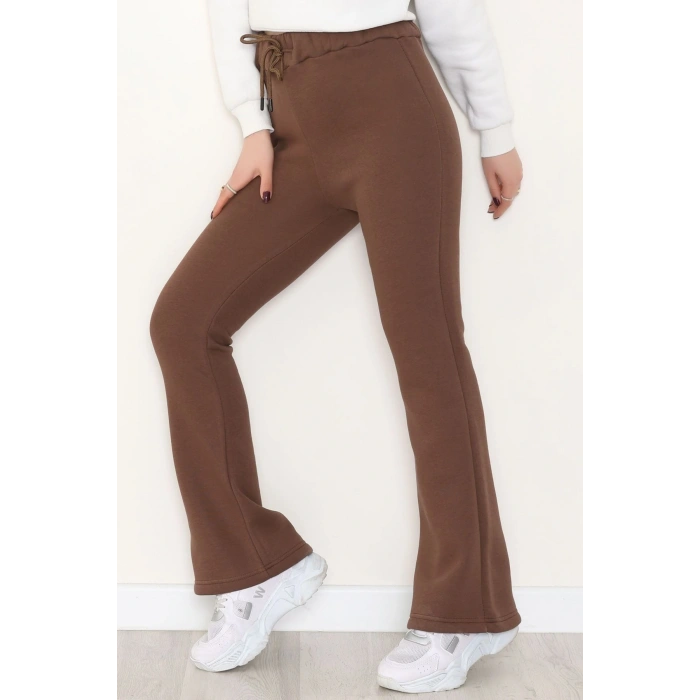 3 İplik İspanyol Paça Eşofman Altı Kahve - 42522.1878.