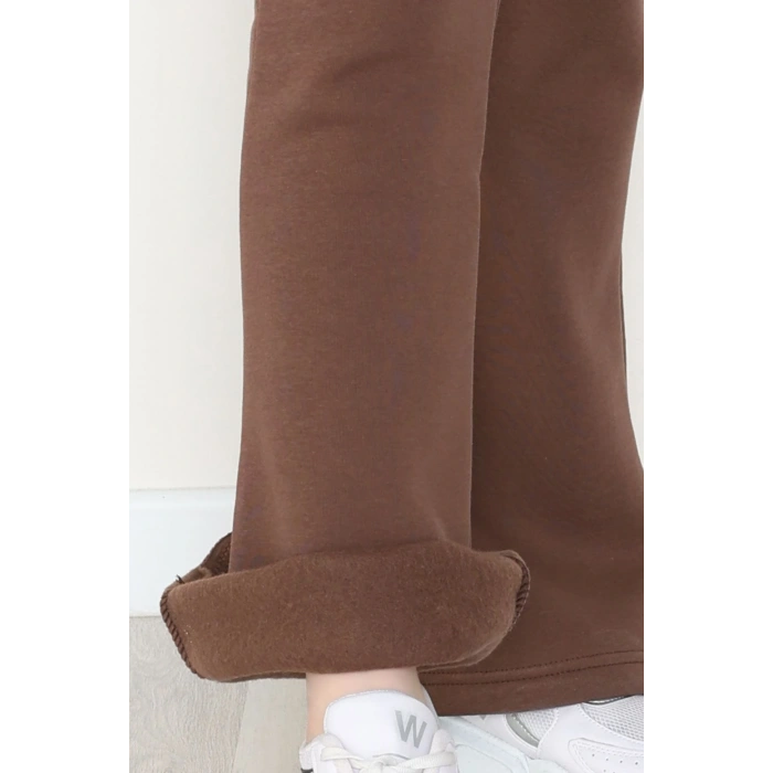 3 İplik İspanyol Paça Eşofman Altı Kahve - 42522.1878.