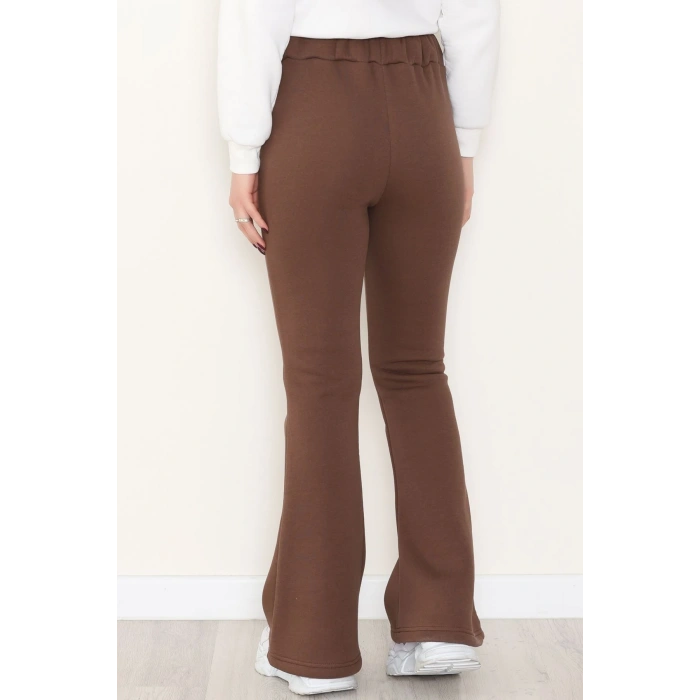 3 İplik İspanyol Paça Eşofman Altı Kahve - 42522.1878.