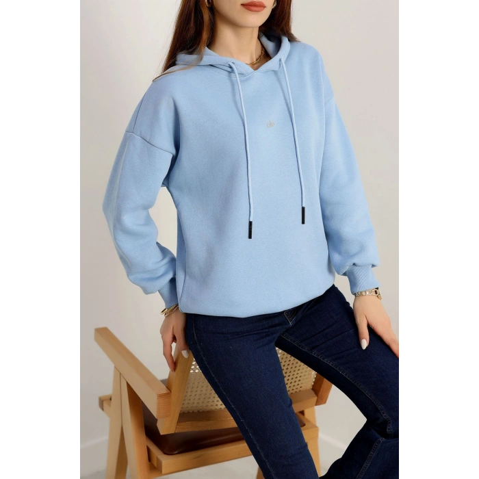 3 İplik Kapşonlu Baskılı Sweat Bebemavi - 42232.1878.