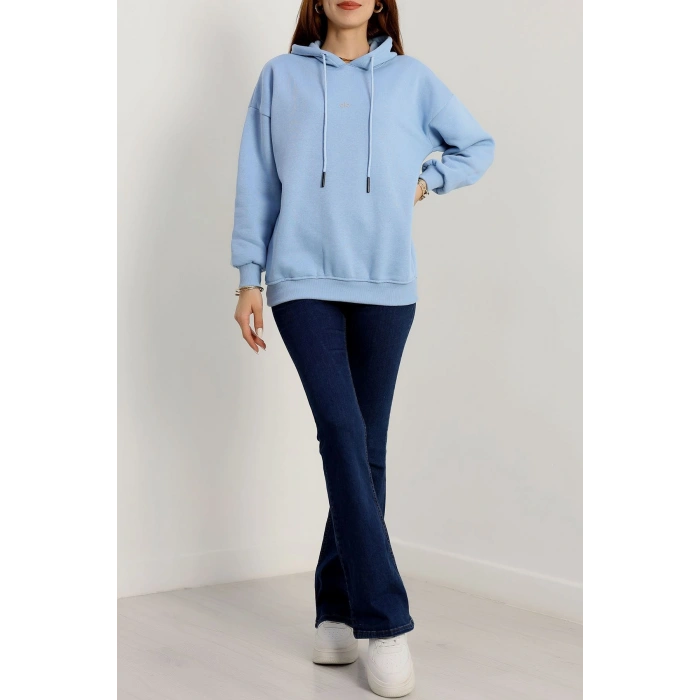3 İplik Kapşonlu Baskılı Sweat Bebemavi - 42232.1878.